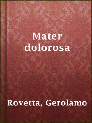 cover image of Mater dolorosa